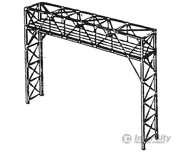 Nj International N 4210 Two-Track Signal Bridge Only - Kit -- Black Signals & Catenary