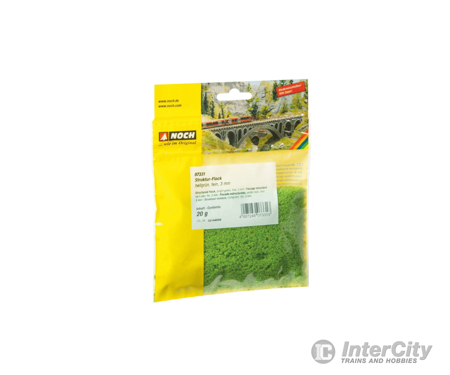 Noch 07331 Structured Flock light green fine 3 mm Grass & Scenery Mats