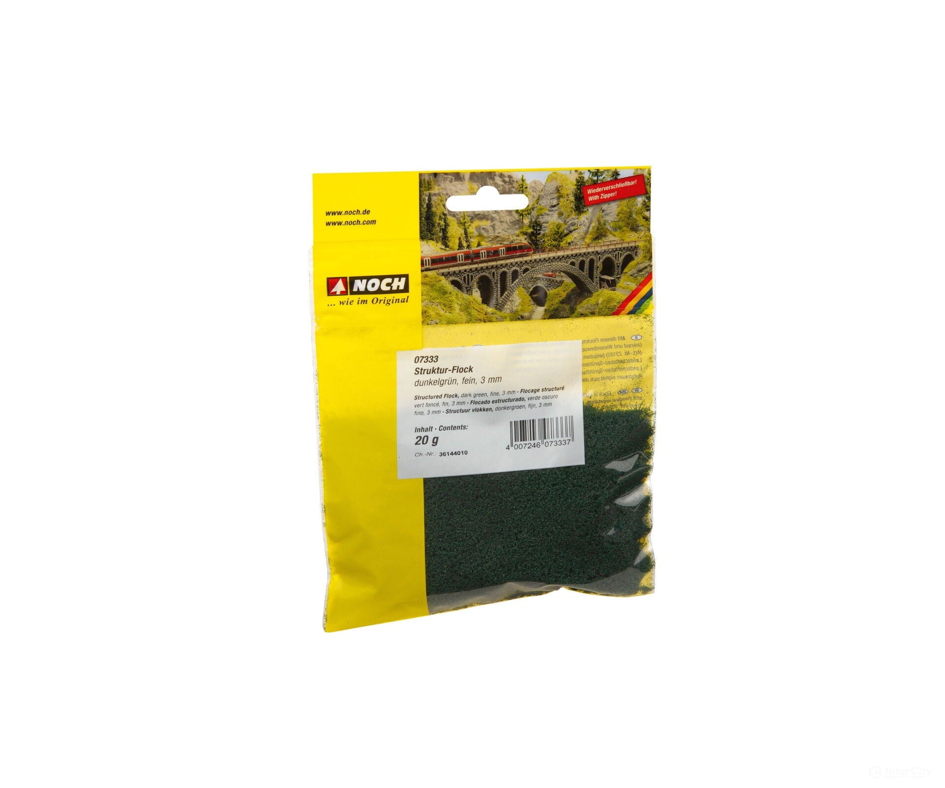 Noch 07333 Structured Flock dark green fine 3 mm Grass & Scenery Mats