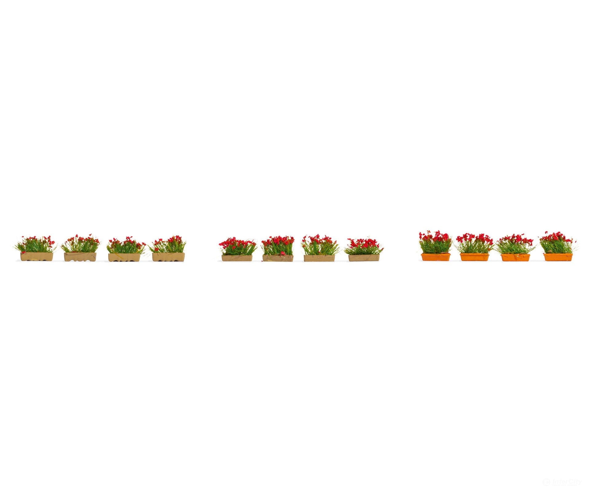 Noch 14010 HO Flower Boxes Blossoming Red Trees & Vegetation