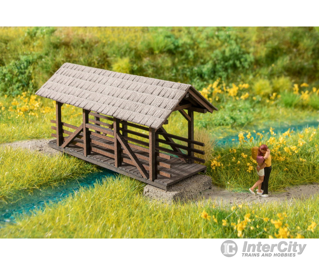 Noch 14372 HO Covered Pedestrian Bridge Scenery Details