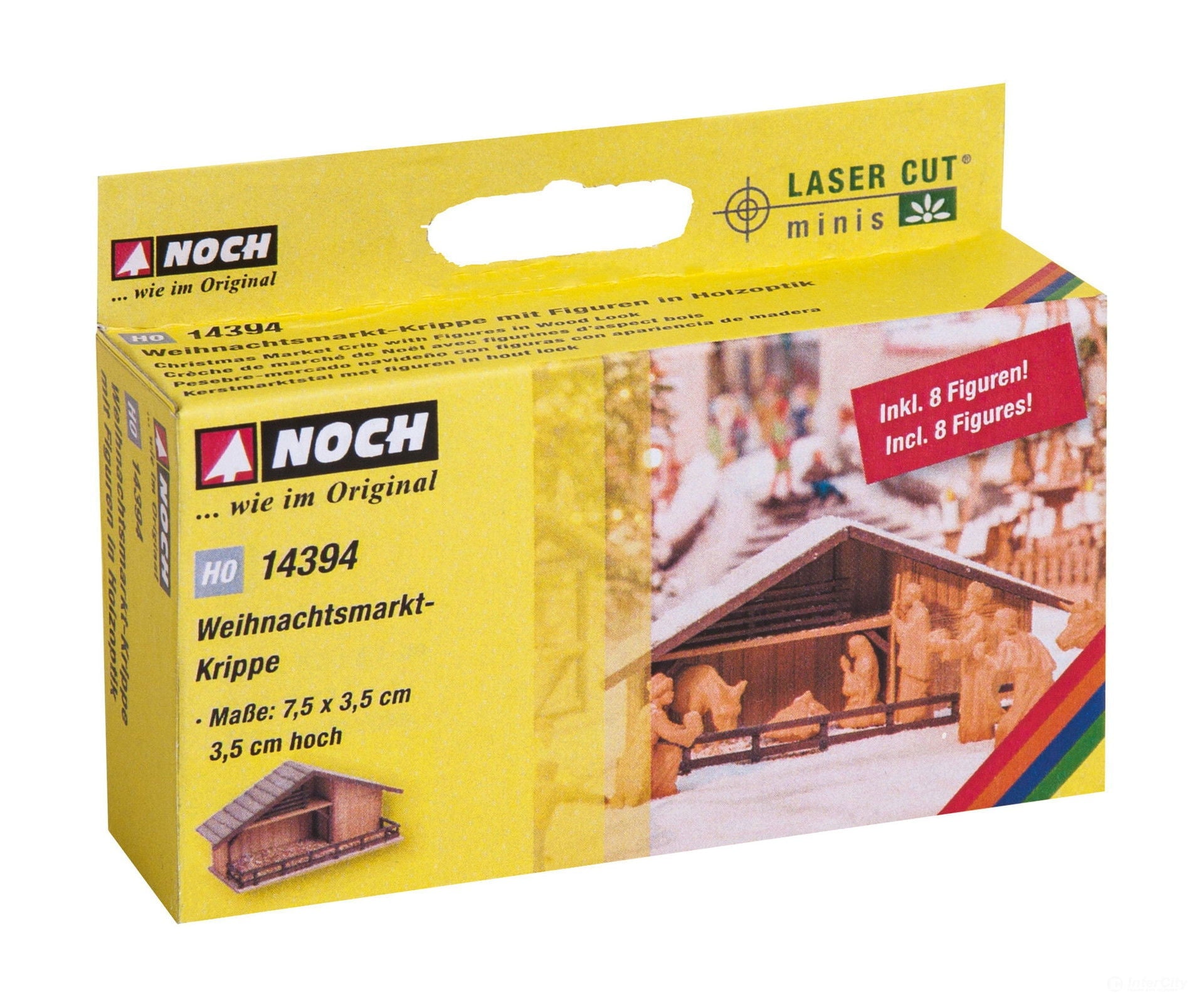 Noch 14394 HO Christmas Market Nativity Scene with Wood Look Figures Scenery Details