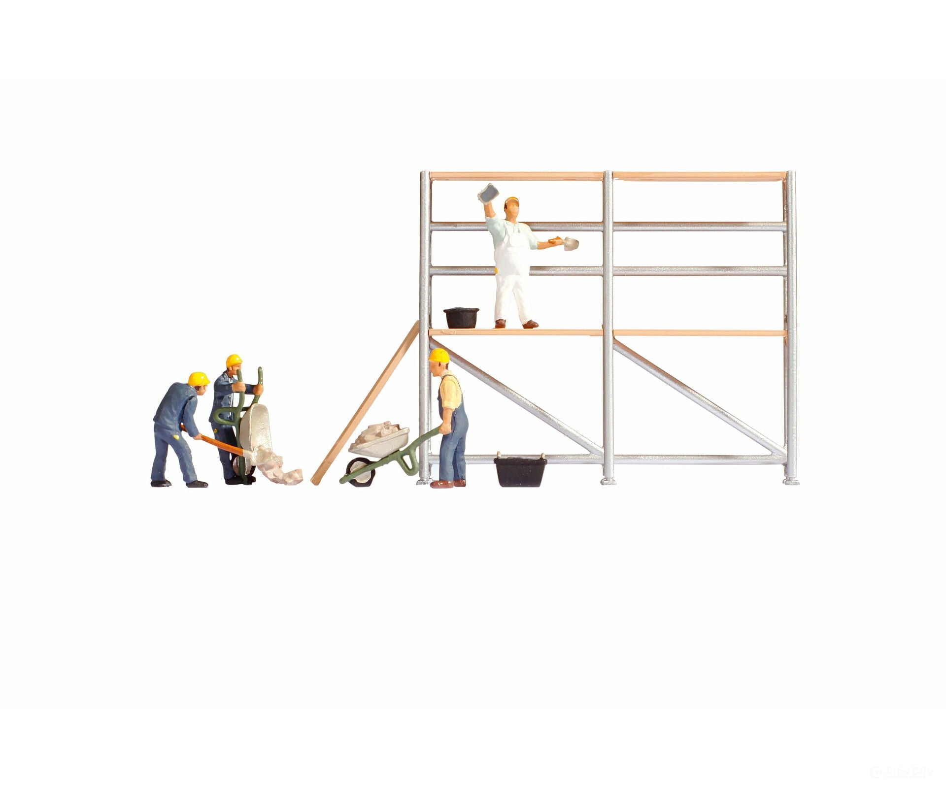 Noch 15054 HO Bricklayers with Scaffolding at Work Figures