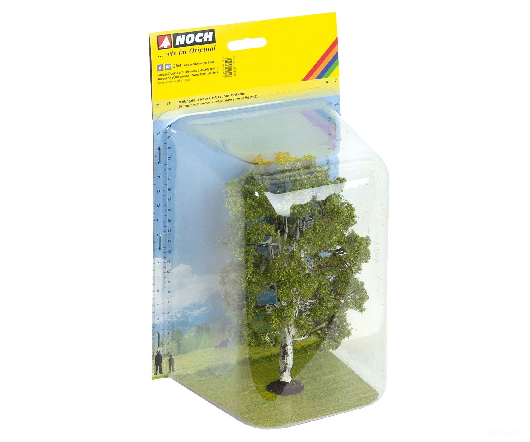 Noch 21641 HO O Double-Trunk Birch Trees & Vegetation