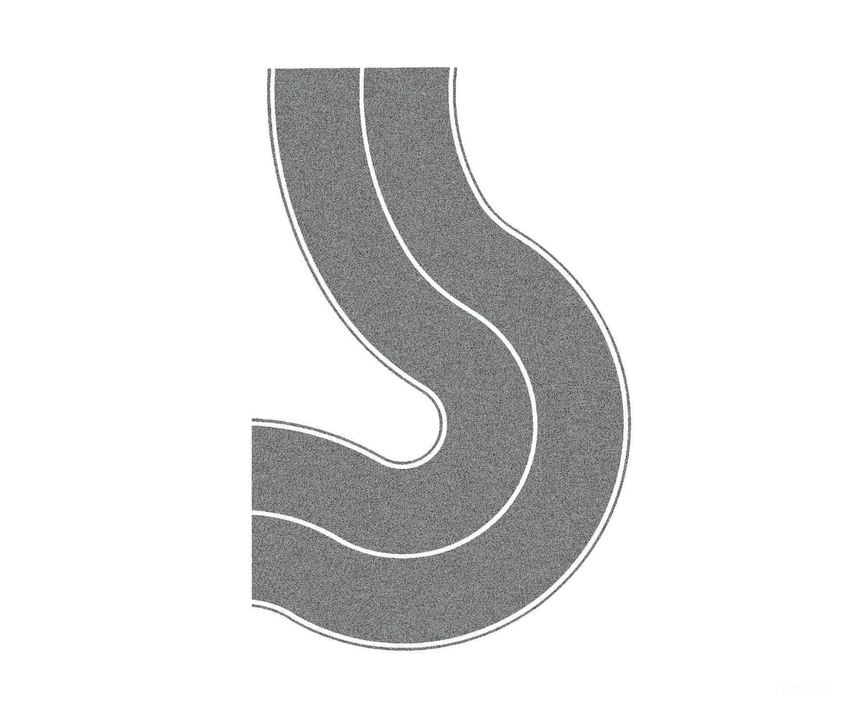 Noch 60704 HO Main Road Universal Curve Grey Roads and Streets