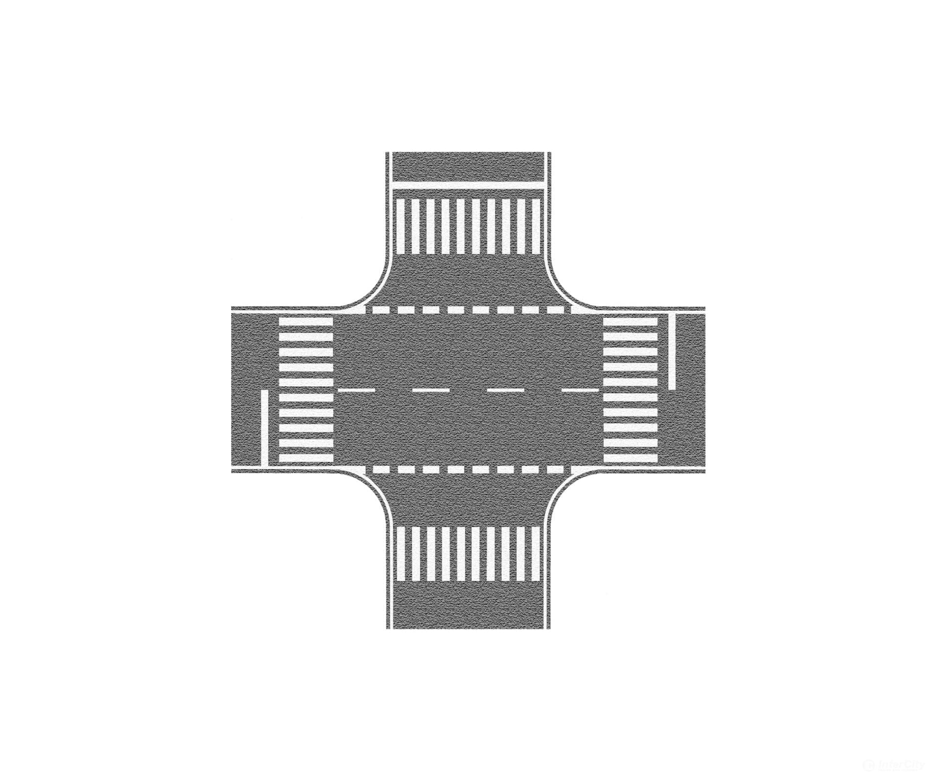 Noch 60714 HO Crossroads Grey Roads and Streets