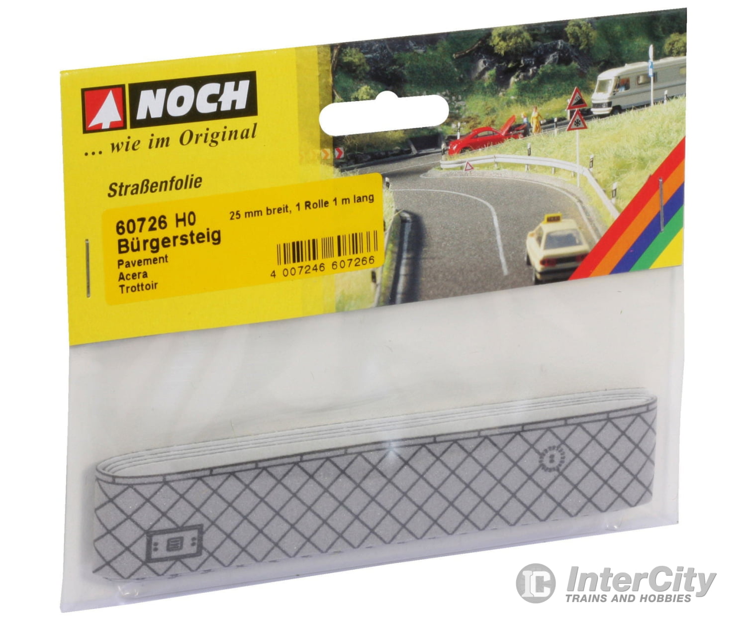 Noch 60726 HO Bürgersteig 25 mm breit 1 Rolle 1 m lang Roads and Streets