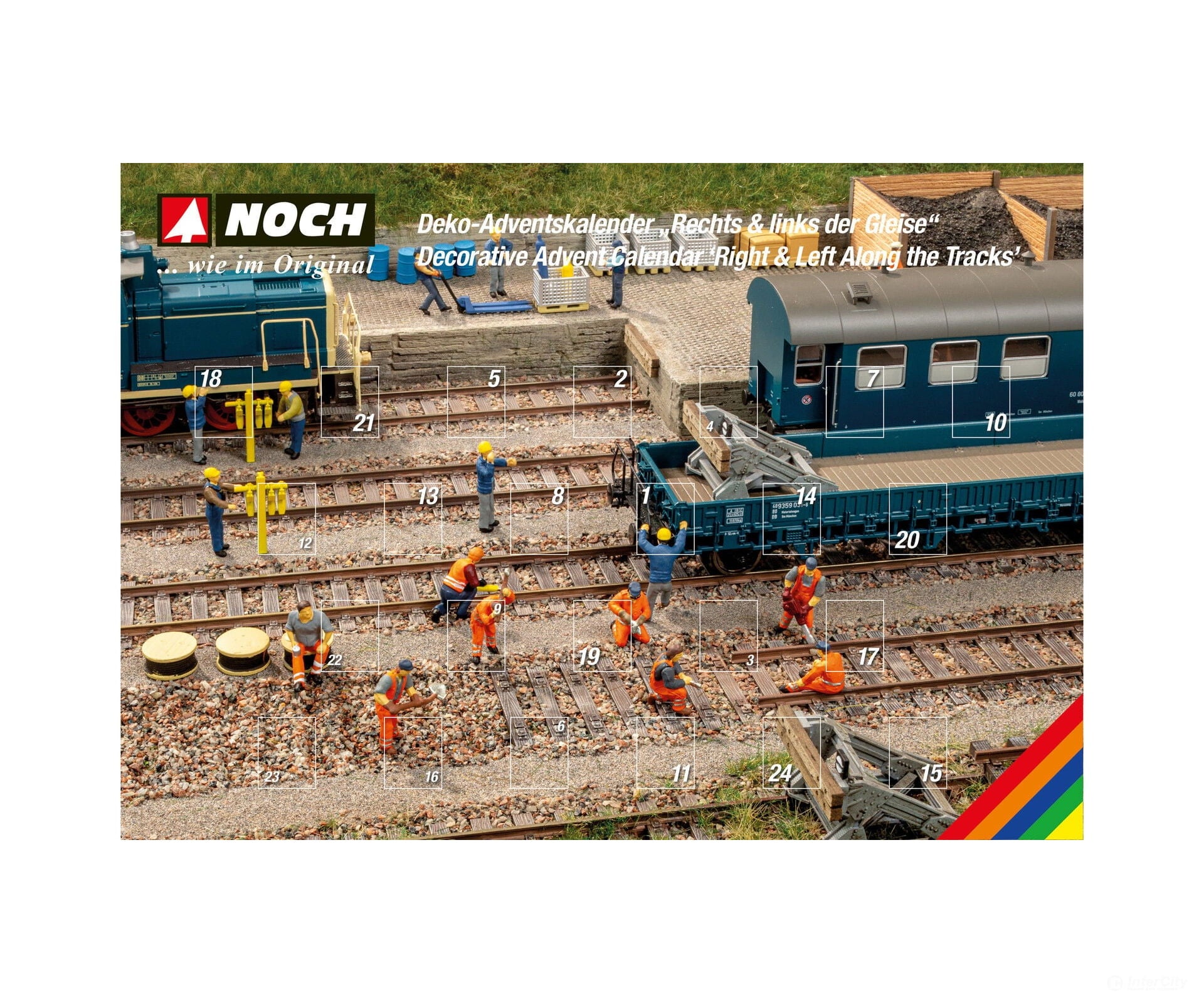 Noch 65592 HO Decorative Advent Calendar ‘Right & Left Along the Tracks’ Structures