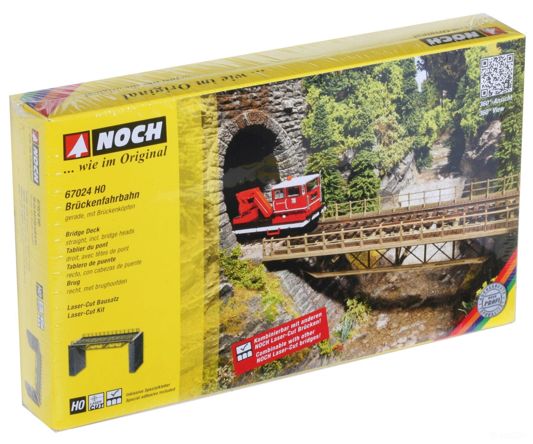 Noch 67024 HO Bridge Track Straight Tunnels & Bridges