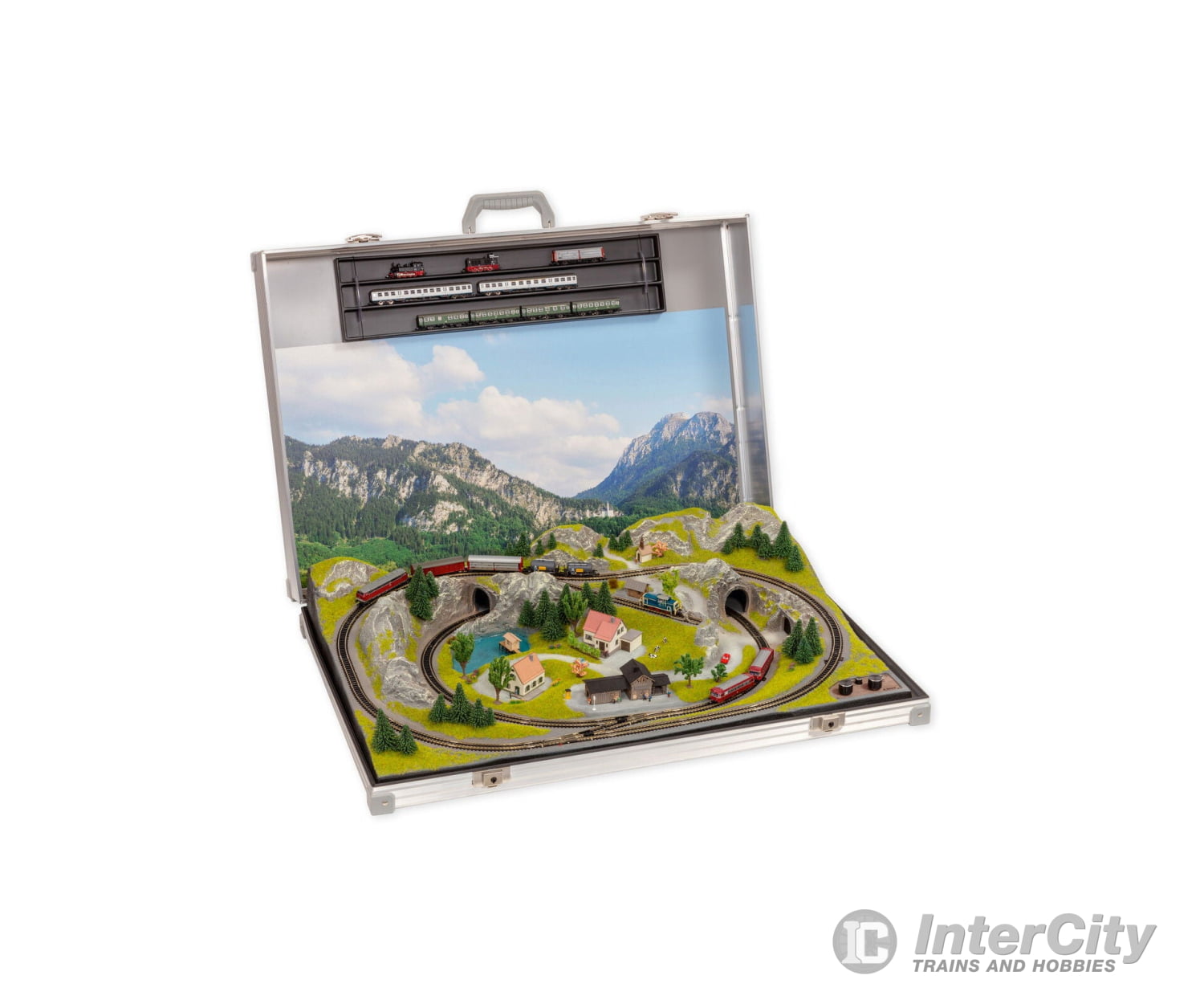 Noch 88410 N Briefcase Layout ’Füssen’ with Minitrix track Layout Kits
