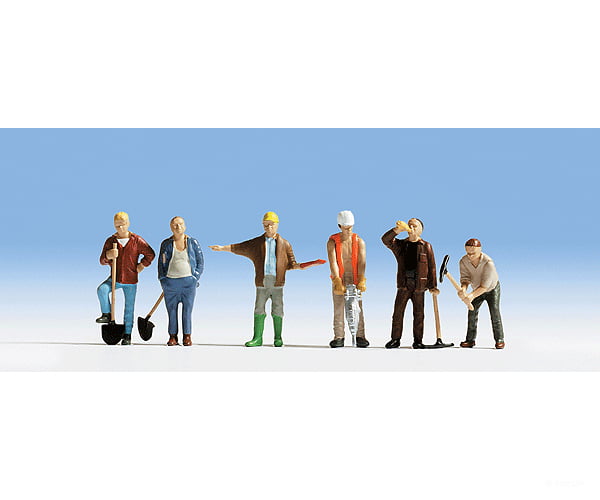 Noch Ho 15110 Construction Workers -- Pkg(6) Figures