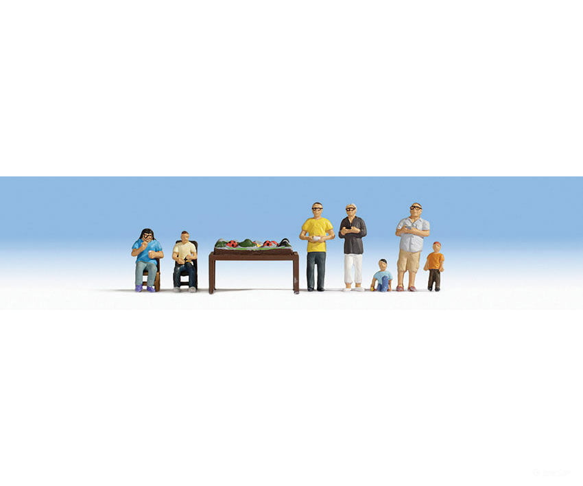 Noch Ho 15596 Model Railroaders W/Layout -- Pkg(7) Figures