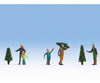 Noch Ho 15927 Christmas Tree Lot Figures -- 5 People 3 Trees