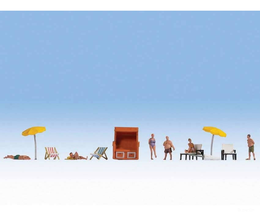 Noch Ho 16205 Bathing - Swimming Beach With Accessories 6 Figures Beach-Pool