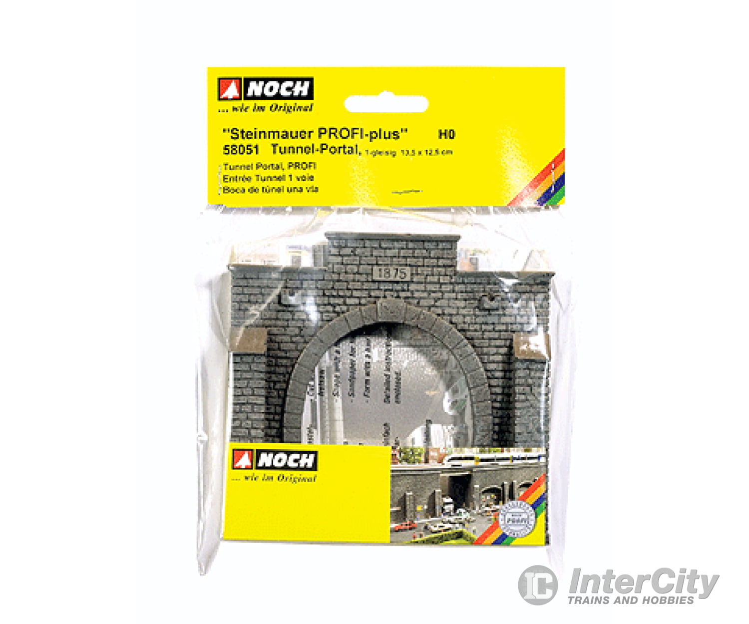 Noch Ho 58051 Profi-Plus Scenic Components -- Tunnel Portal Single-Track (Gray) 5-5/16 X 5-1/8 13.5