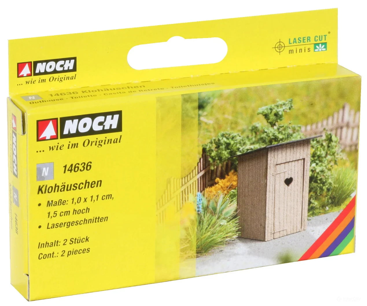 Noch N 14636 Outhouse - 2 Pcs Laser Cut Kit Scenery Details