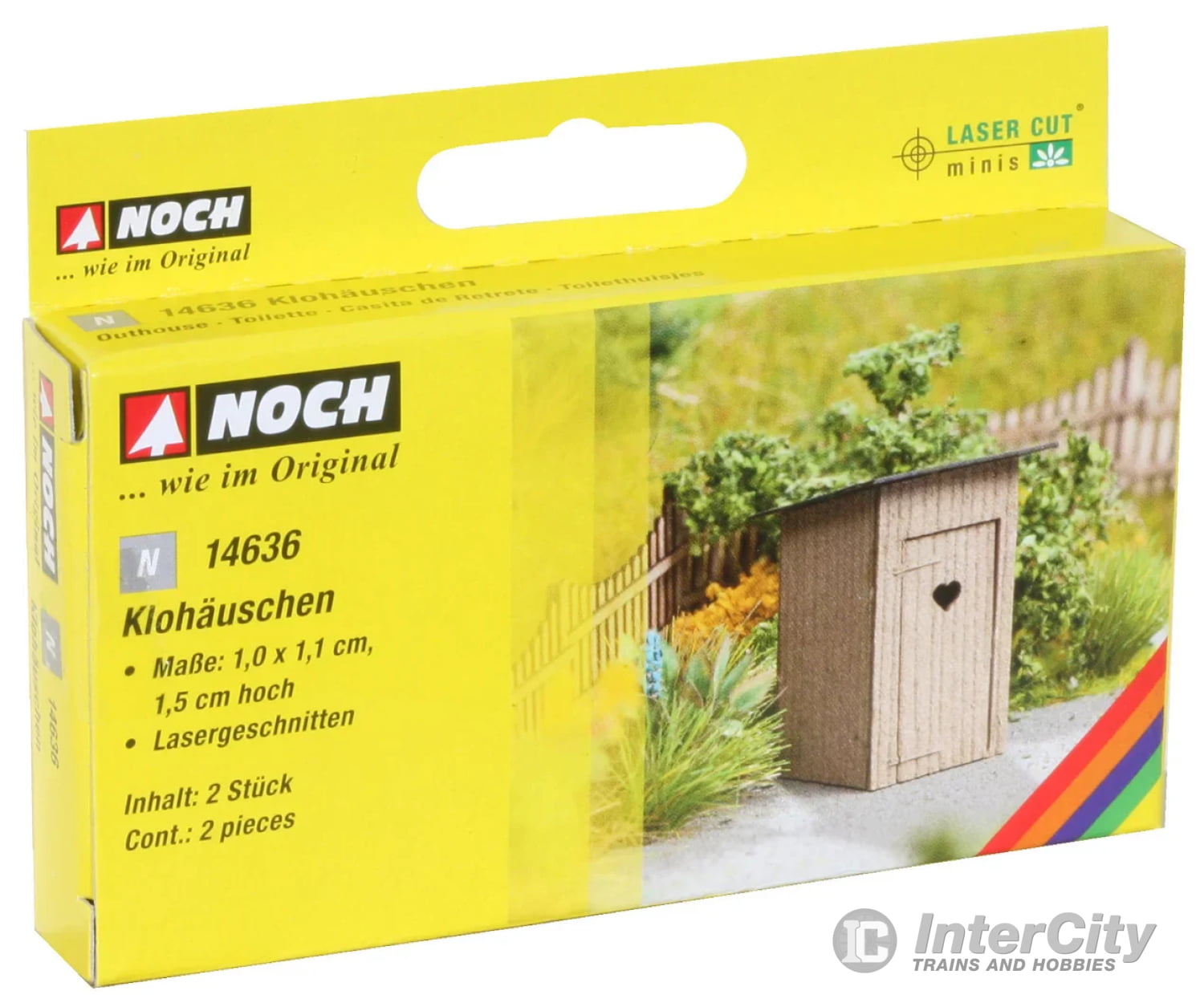 Noch N 14636 Outhouse - 2 Pcs Laser Cut Kit Scenery Details