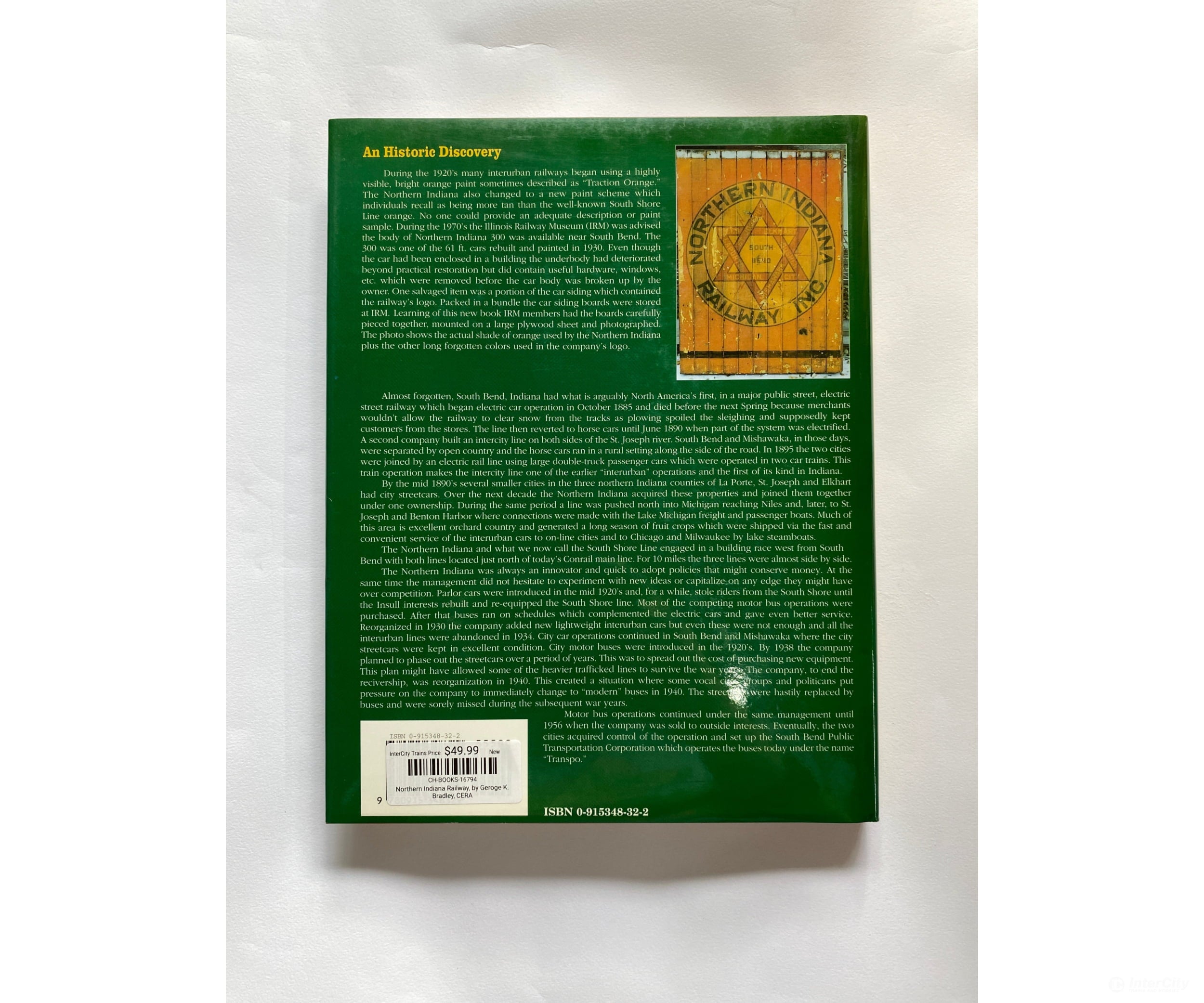 Northern Indiana Railway By Geroge K. Bradley Cera Books