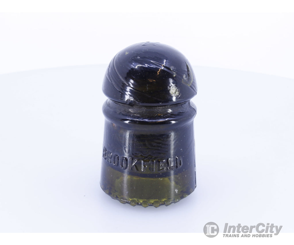 Other CD102 Deep Olive Glass Insulator Heavy Swirl Collectibles