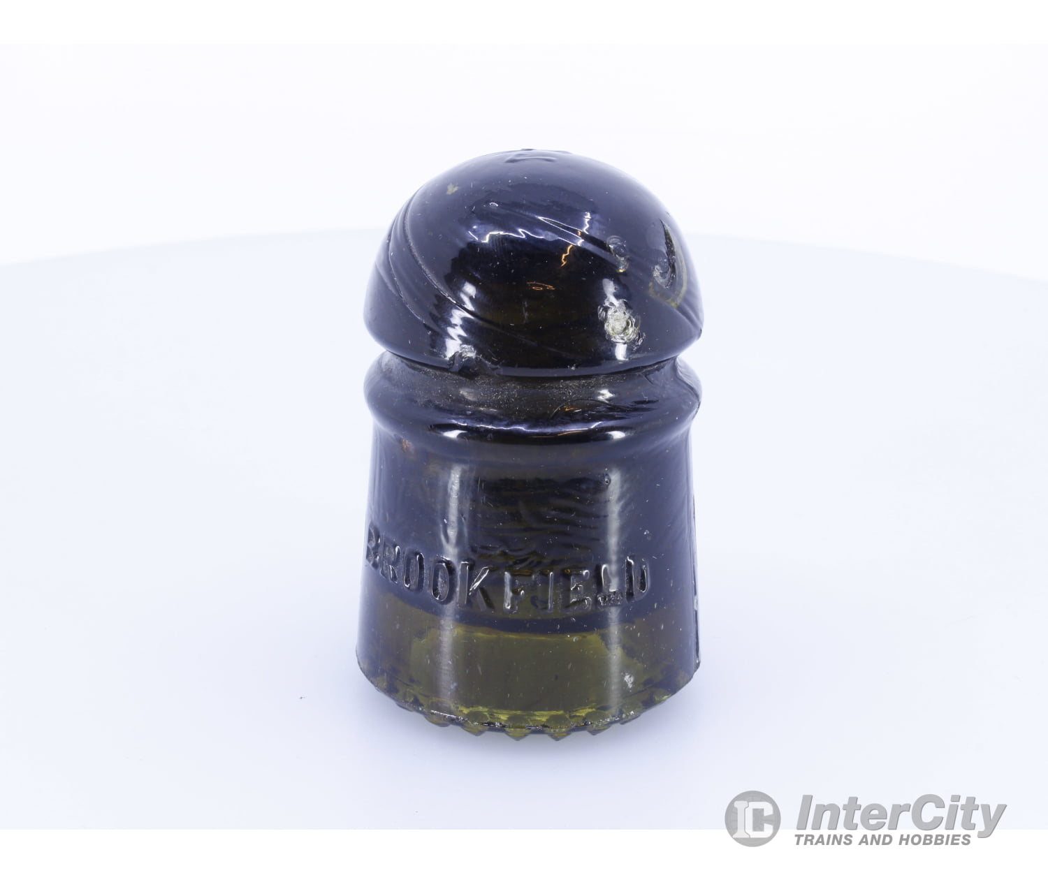 Other CD102 Deep Olive Glass Insulator Heavy Swirl Collectibles
