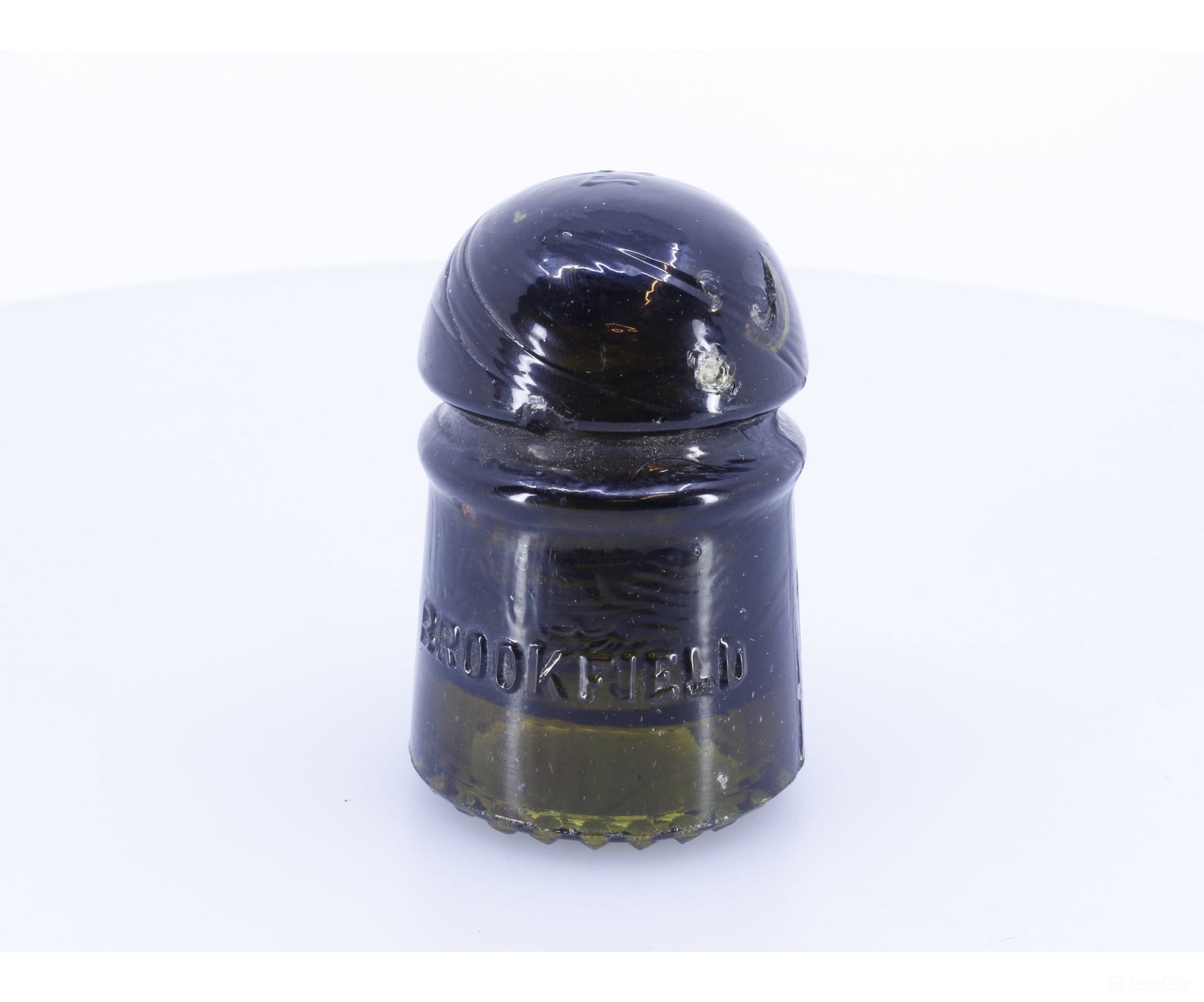Other CD102 Deep Olive Glass Insulator Heavy Swirl Collectibles