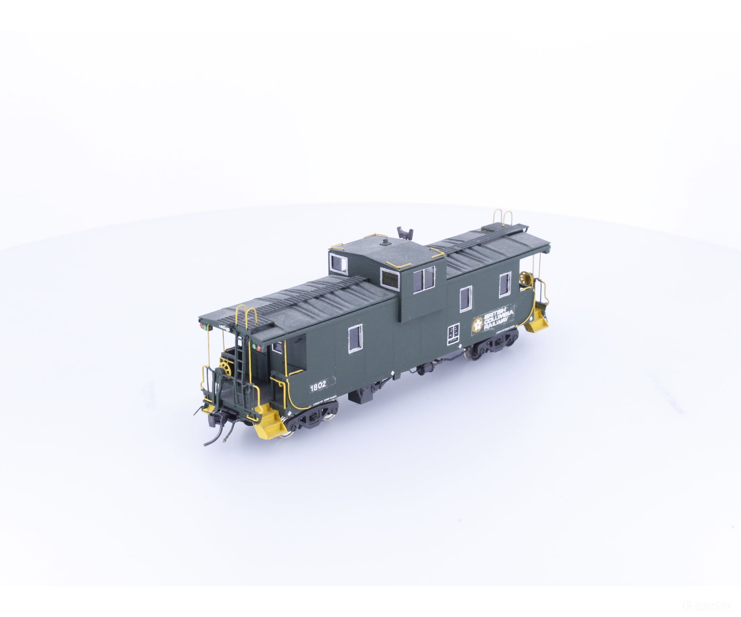 Overland OMI-1290 HO Brass Extended Vision Caboose with Stanray Roof Panels Custom Painted BC Rail (BCOL) 1802