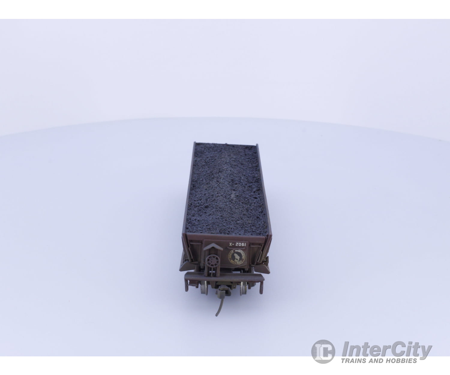 Overland OMI-1317 HO Brass Side Dump Car Paccar Prof. Custom Weathered with Load Great Northern (GN) 2061 Freight Cars