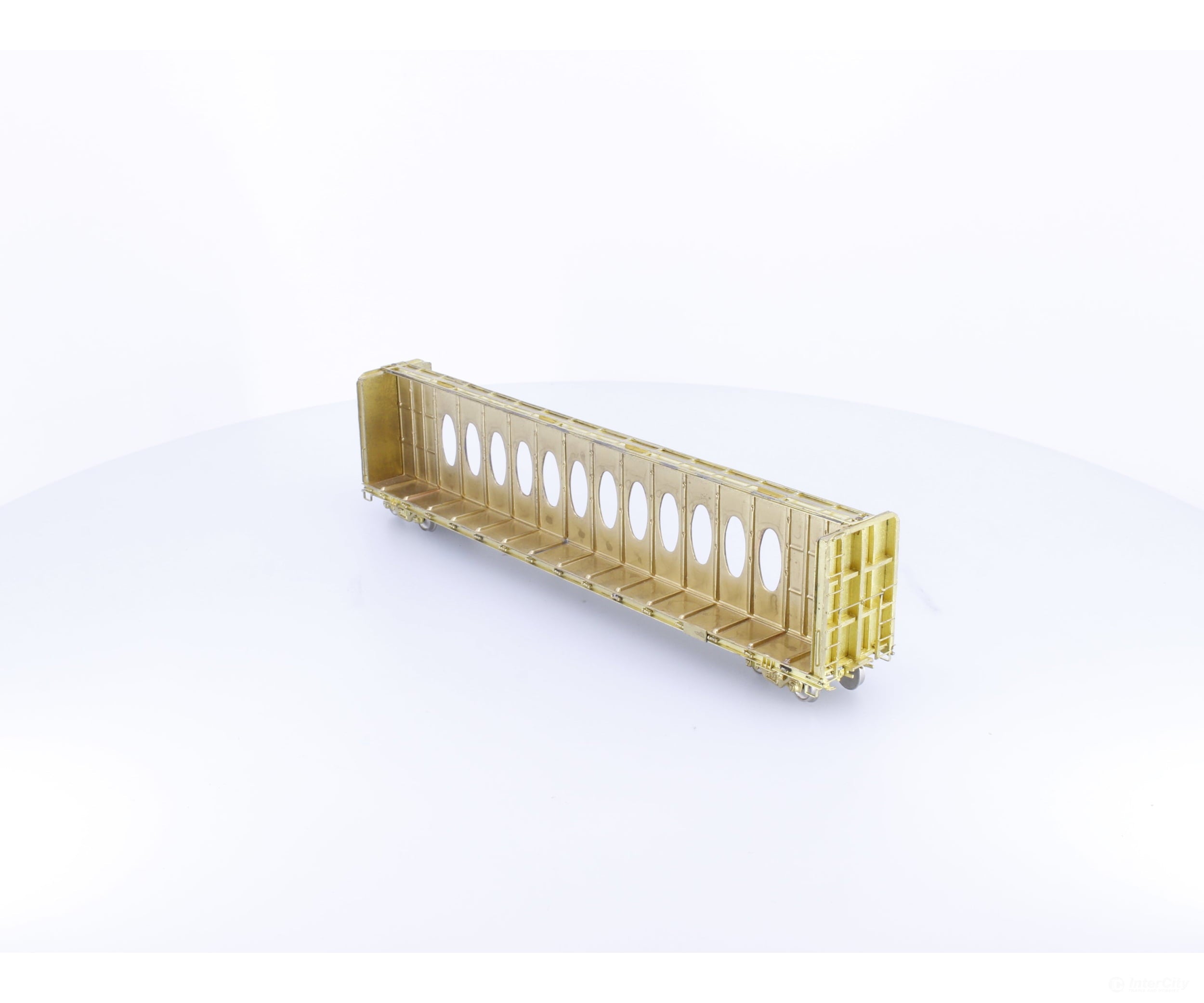 Overland OMI-1349 HO Brass 64’ Thrall Center Beam Flat Car Undecorated - Freight Cars