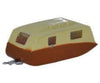 Oxford Diecast N NCV003 Caravan Travel Trailer - Assembled - Brown Cream - Cars & Trucks