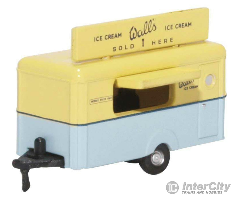 Oxford Diecast N Ntrail004 Concession Trailer - Assembled -- Wall’s Ice Cream (Yellow Gray) Cars