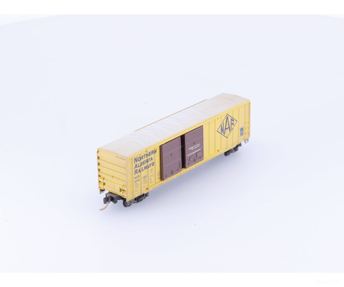 Pacific Western Rail Systems 030 91 015 N 50’ Double Door Box Car Rib Sides Northern Alberta Railway (NAR) 050169