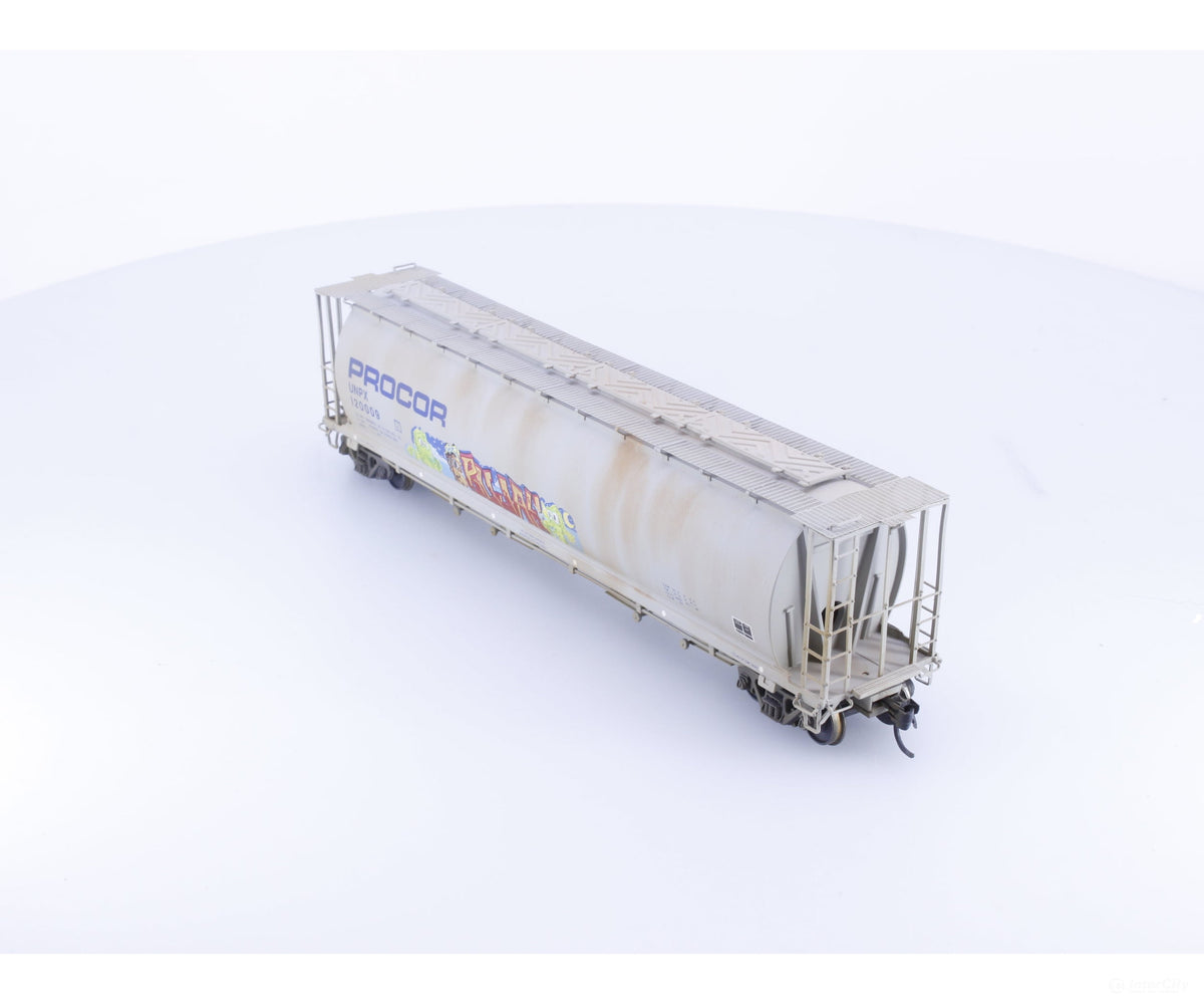 Pacific Western Rail Systems 1015D HO 4 Bay Cylindrical Hopper Procor Blue Weathered Procor Leasing (PROX) 120009