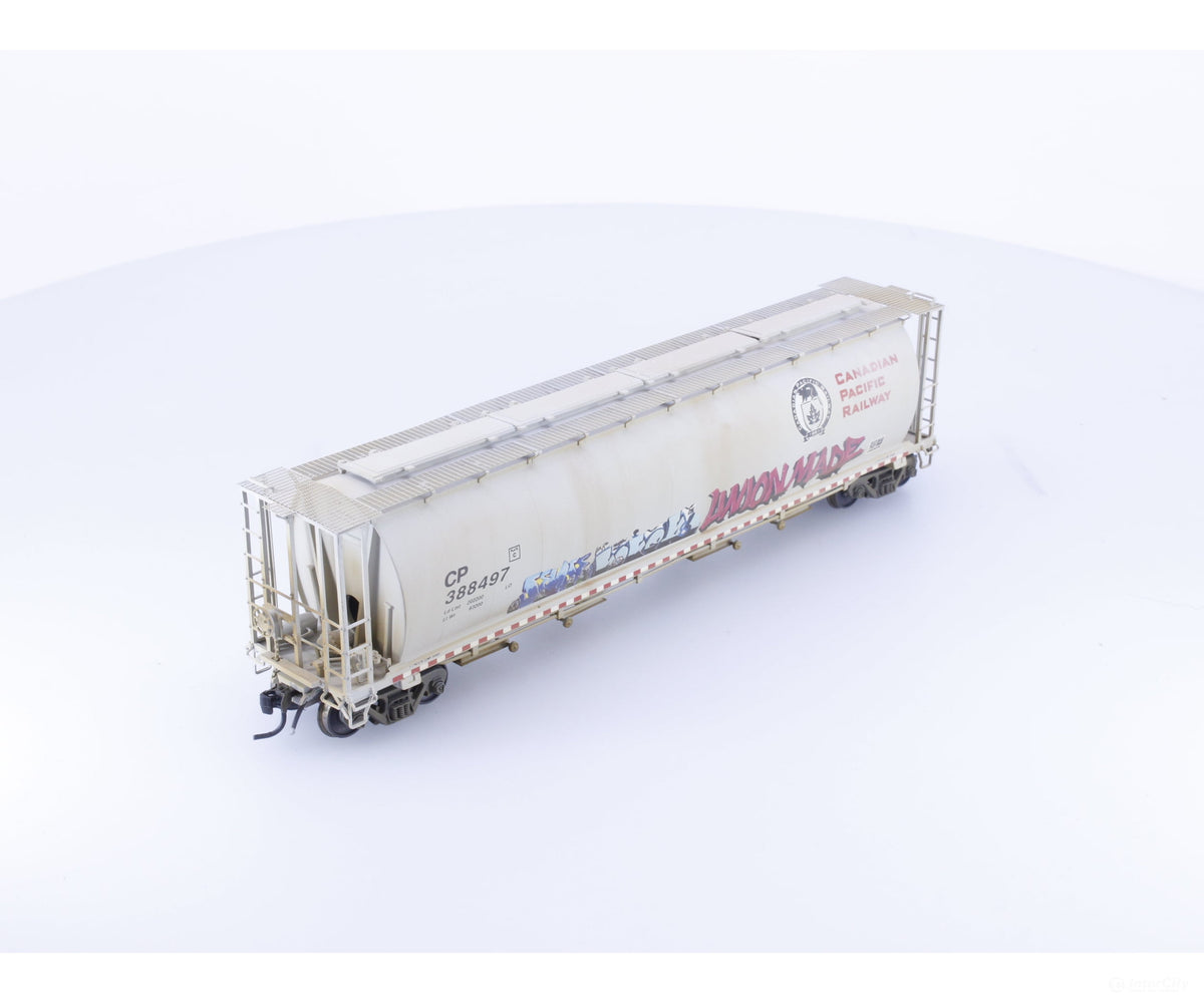 Pacific Western Rail Systems 1017H HO 4 Bay Cylindrical Hopper Weathered and Graffiti Canadian Pacific (CP) 388497