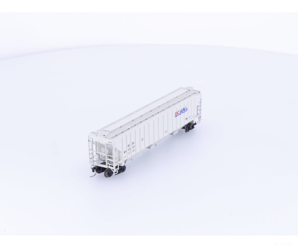 Pacific Western Rail Systems 1026A N 3 Bay PS2 Covered Hopper BC Rail (BCOL) 802350 - Freight Cars