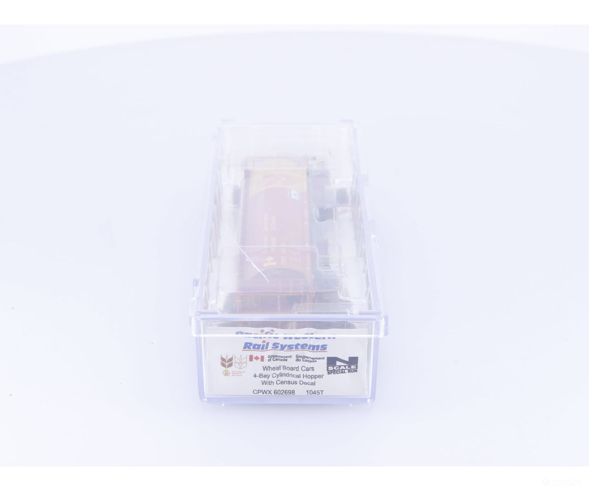 Pacific Western Rail Systems 1045T N 4 Bay Cylindrical Hopper With Census Decal Govt of Canada (CPWX) 602698 - Freight