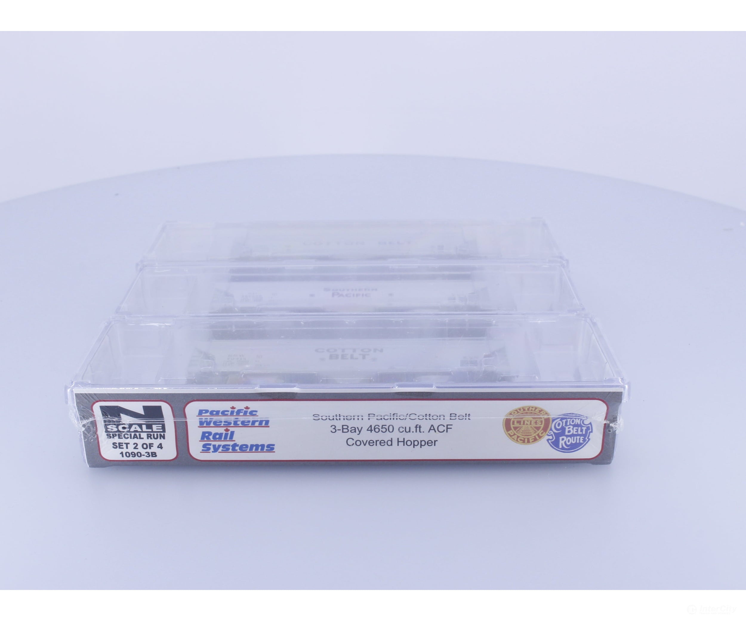 Pacific Western Rail Systems 1090-3B N 3 Pack Set 3 Bay 4650 cu.ft. ACF Covered Hoppers Southern Pacific (SP) Freight