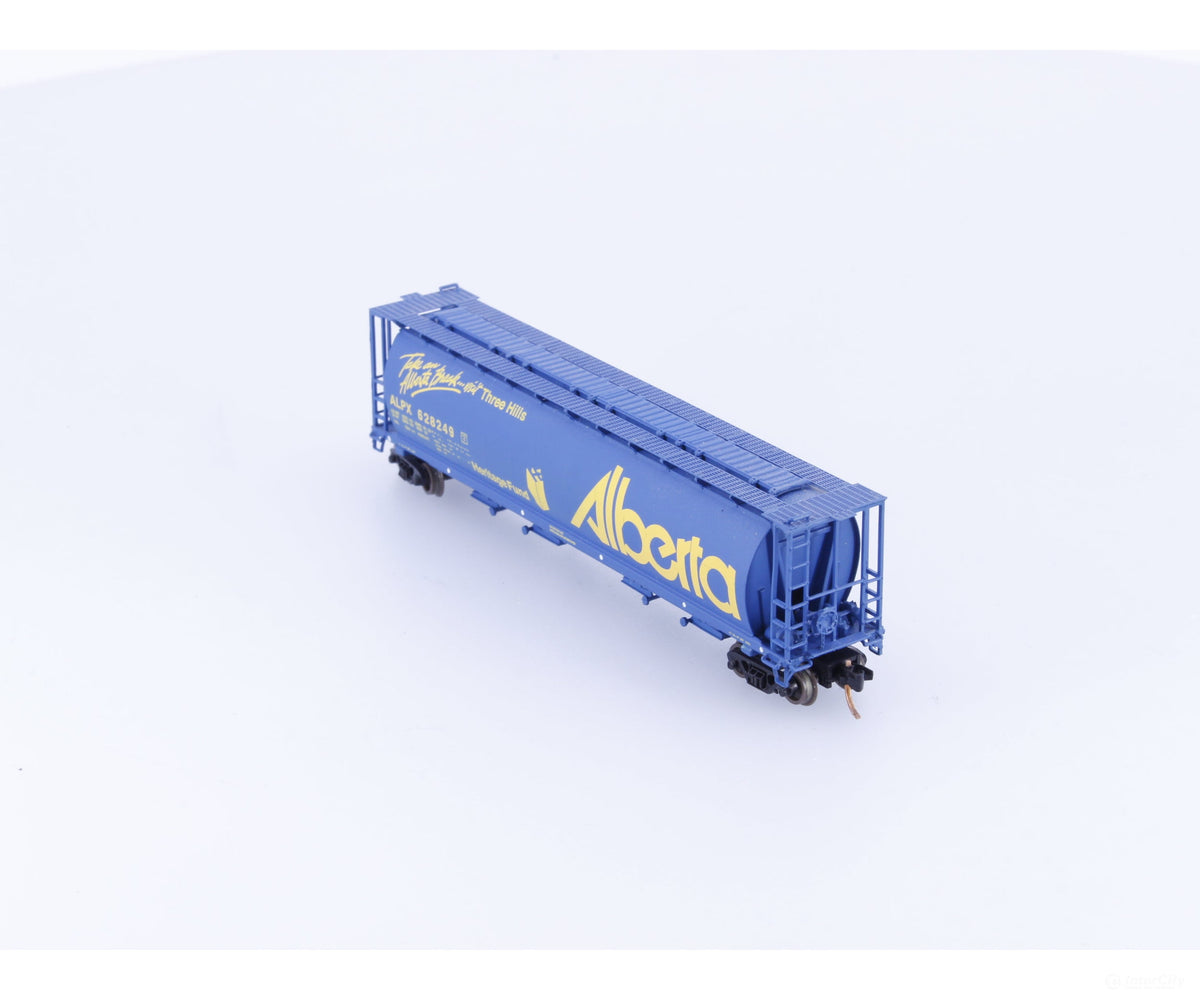 Pacific Western Rail Systems 1102D N 4 Bay Cylindrical Hopper Alberta Break Three Hills (APLX) 628249 - Freight Cars