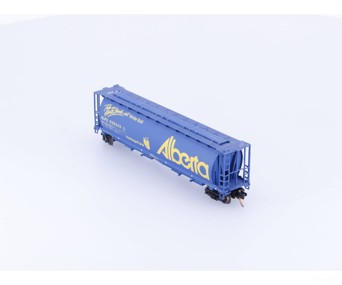 Pacific Western Rail Systems 1102F N 4 Bay Cylindrical Hopper Alberta Break White Gull (APLX) 628343 - Freight Cars