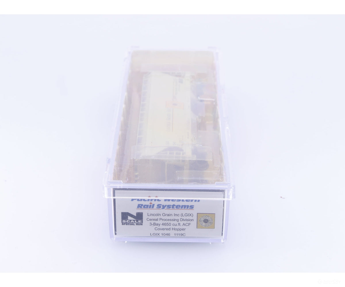 Pacific Western Rail Systems 1119C N 3 Bay ACF Covered Hopper Lincoln Grain (LGIX) 1046 - Freight Cars