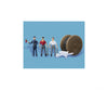 Peco 5078 Cable Laying Party - 3 Workers Spool Wheelbarrow Figures