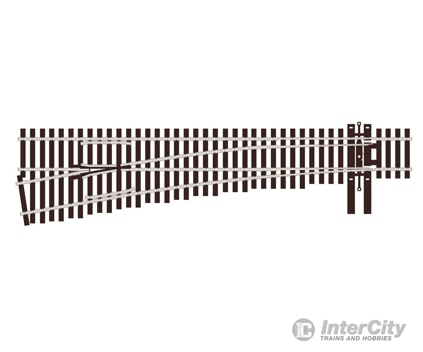 Peco Ho Slu8362 North American-Style Code 83 #6 Turnout - Streamline -- Left Hand Unifrog Track &