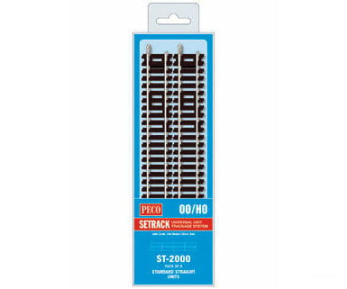Peco St2000 Code 100 Nickel Silver Standard Straight - Setrack 15-1/2 40Cm Pkg(8) Track & Turnouts