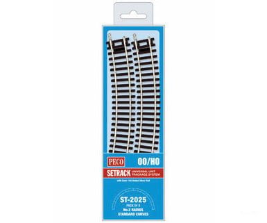 Peco St2025 Code 100 Nickel Silver Standard 22.5 Degree Curved Section - Setrack 17-1/4 43.8Cm (2Nd)