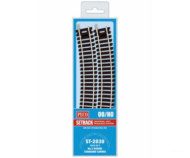 Peco St2030 Code 100 Nickel Silver Standard 22.5 Degree Curved Section - Setrack 19-7/8 50.5Cm (3Rd)