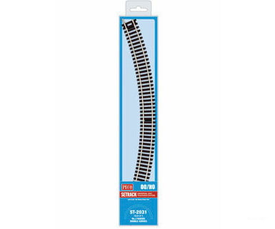 Peco St2031 Code 100 Nickel Silver Double 45-Degree Curved Section - Setrack 19-7/8 50.5Cm (3Rd)