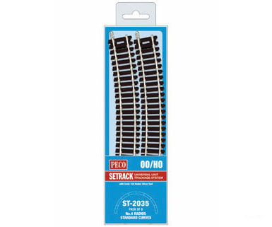Peco St2035 Code 100 Nickel Silver Standard 22.5 Degree Curved Section - Setrack 22-1/2 57.15Cm