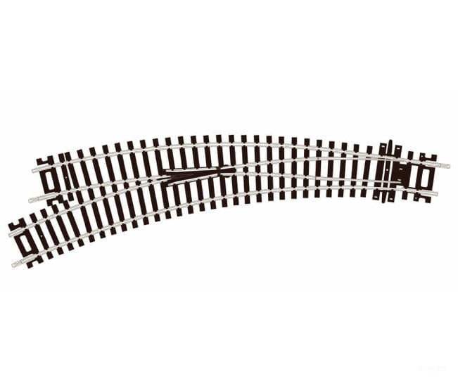 Peco St245 Code 100 Curved Double-Radius Turnout - Setrack Left Hand Insulfrog Track & Turnouts
