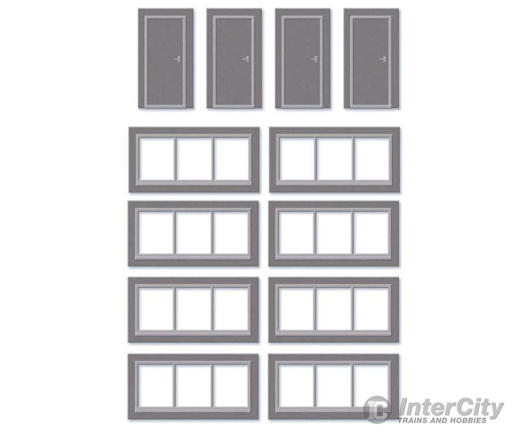 Peco Ssm314 Doors & Windows Detail Pack - Wills Fits Concrete Industrial/Retail Building Made Using