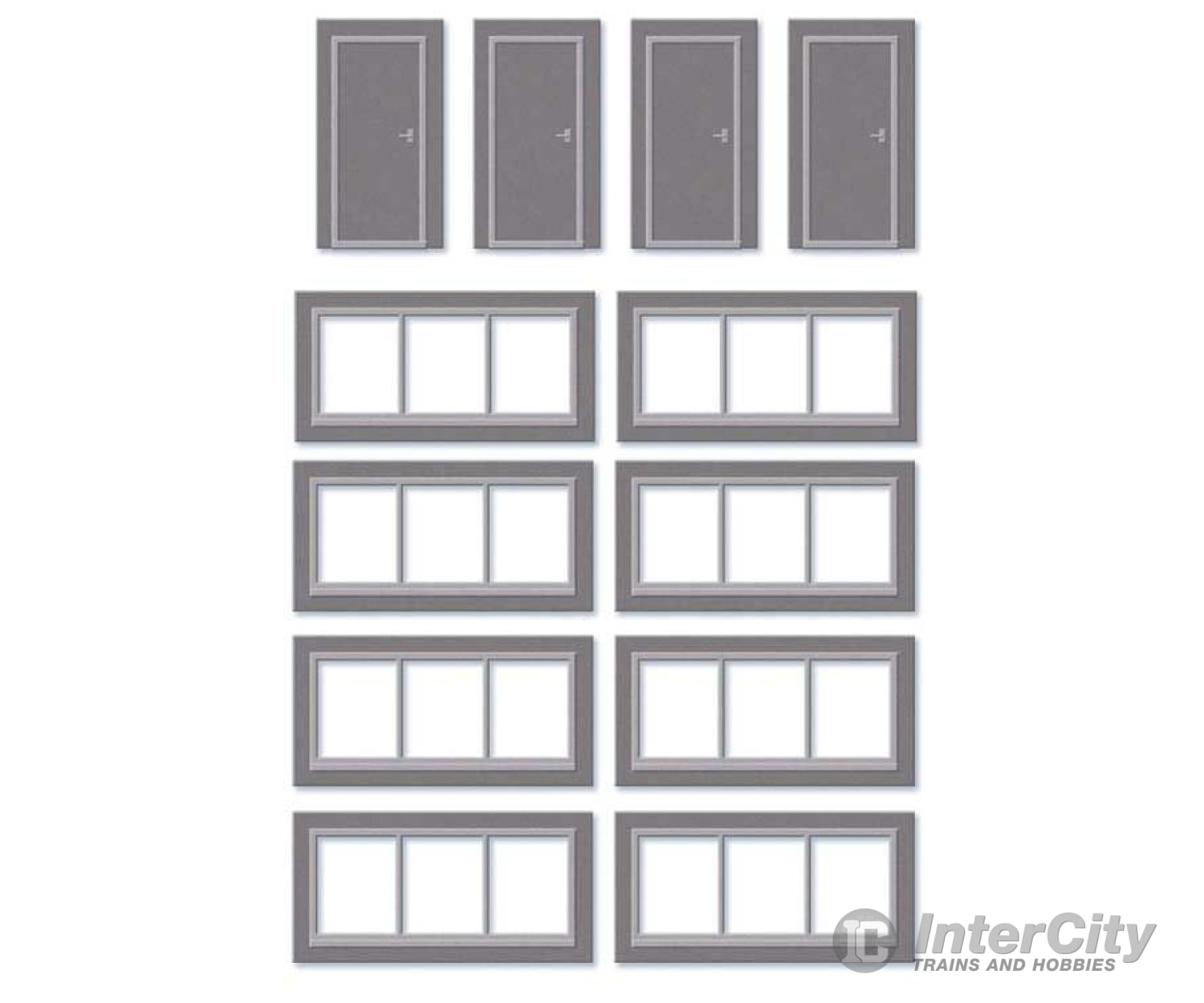 Peco Ssm314 Doors & Windows Detail Pack - Wills Fits Concrete Industrial/Retail Building Made Using