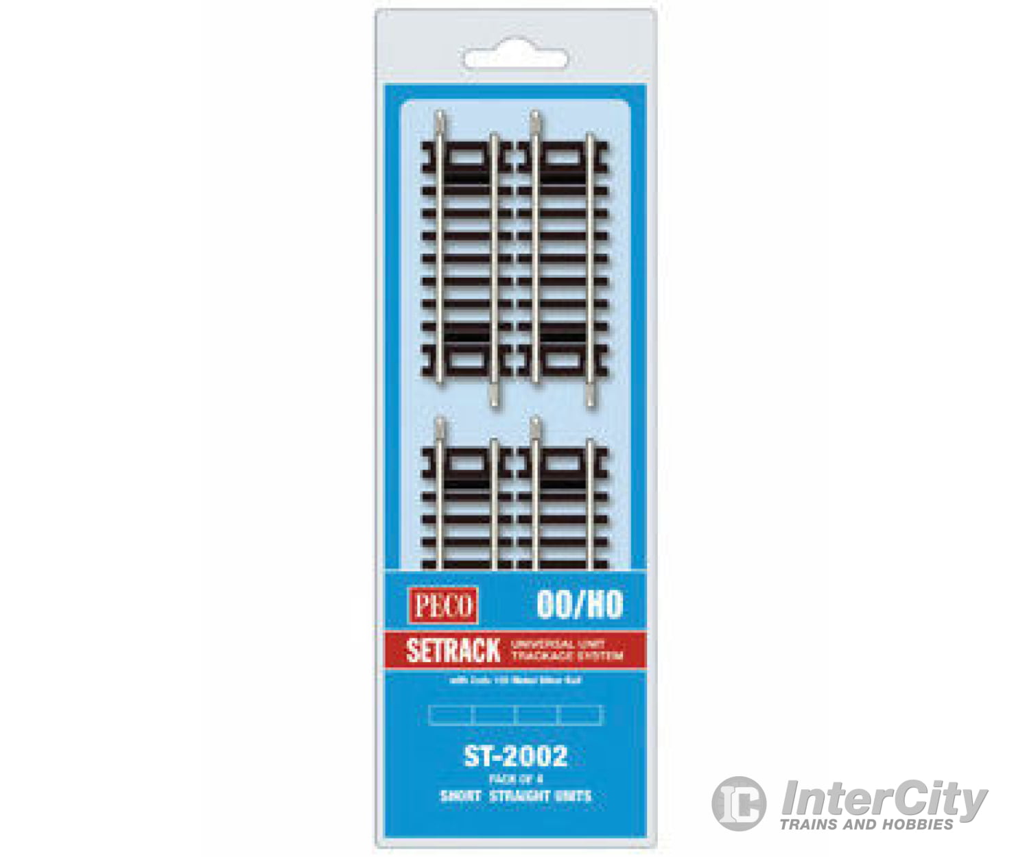 Peco St2002 Code 100 Nickel Silver Short Straight - Setrack 3-1/8 7.9Cm Pkg(4) Track & Turnouts